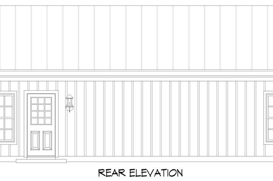Exterior - Rear Elevation for Ranch House Plan #932-747 - 2 bed, 1 bath