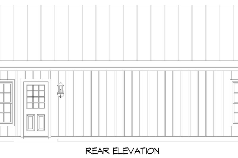 Architectural House Design - Exterior - Rear Elevation for Ranch House Plan #932-747 - 2 bed, 1 bath