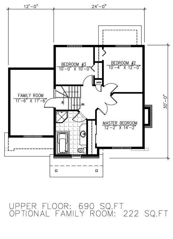 Cottage Floor Plan - Upper Floor Plan #138-371