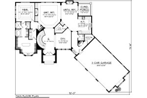 Floor Plan - Main Floor for Traditional House Plan #70-1091 - 4 bed, 3.5 bath