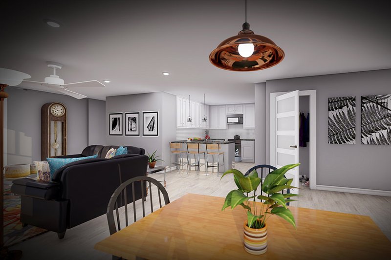 House Blueprint - Interior - Dining Room for Prairie House Plan #70-1523 - 2 bed, 2 bath