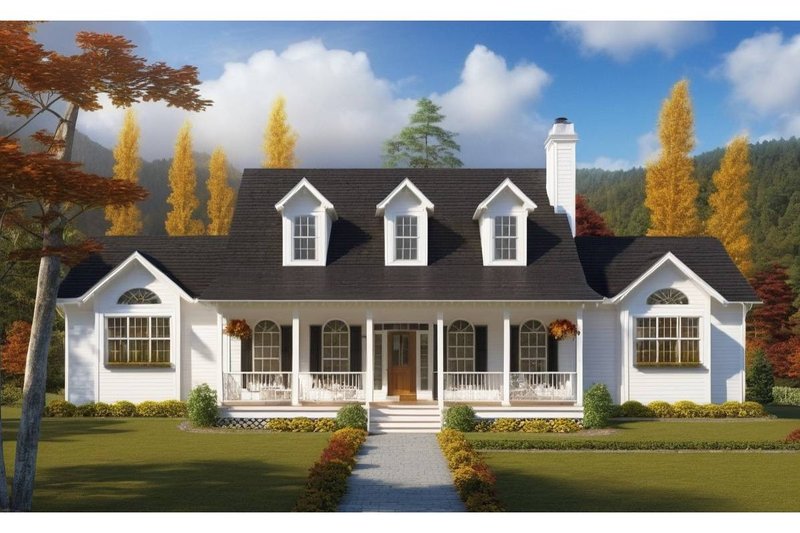 House Blueprint - Ranch Exterior - Front Elevation Plan #3-130