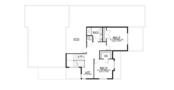 Architectural House Design - Cottage Floor Plan - Upper Floor Plan #1064-107