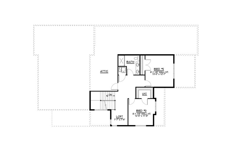 Architectural House Design - Floor Plan - Upper Floor for Cottage House Plan #1064-107 - 3 bed, 2.5 bath