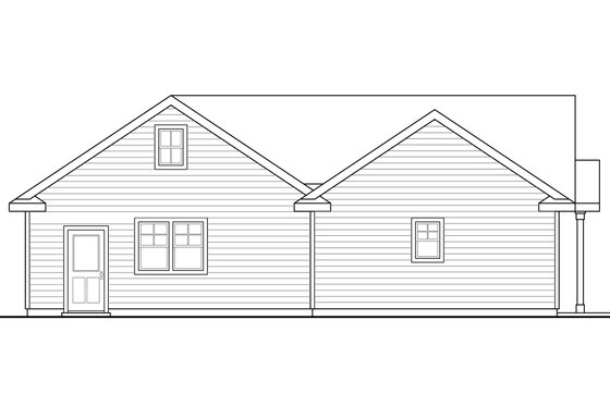 Exterior - Rear Elevation for Traditional House Plan #124-942 - 1 bed, 1 bath