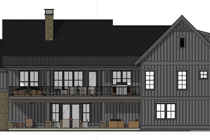 Home Plan - Exterior - Rear Elevation 2 for Farmhouse House Plan #1069-41 - 3 bed, 2.5 bath