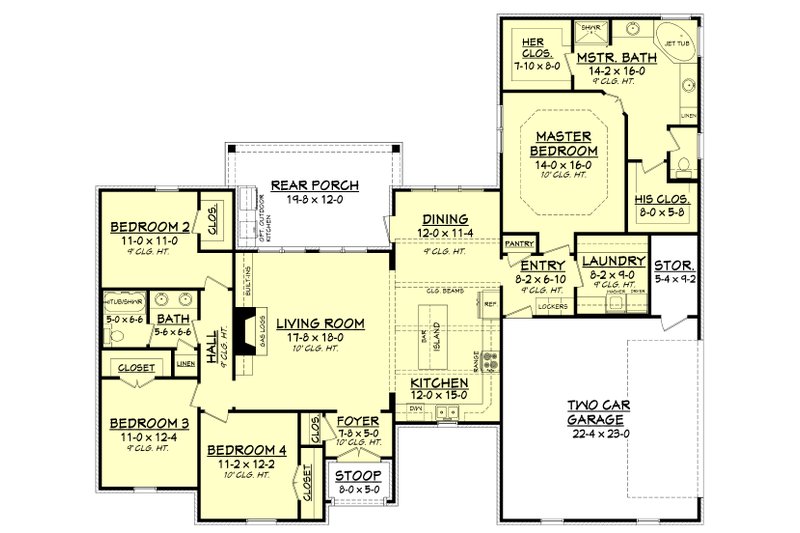 Dream House Plan - Floor Plan - Main Floor for European House Plan #430-125 - 4 bed, 2 bath