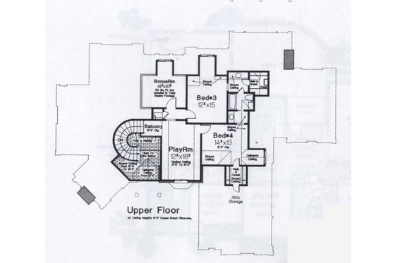 Floor Plan - Upper Floor for Colonial House Plan #310-948 - 4 bed, 3.5 bath
