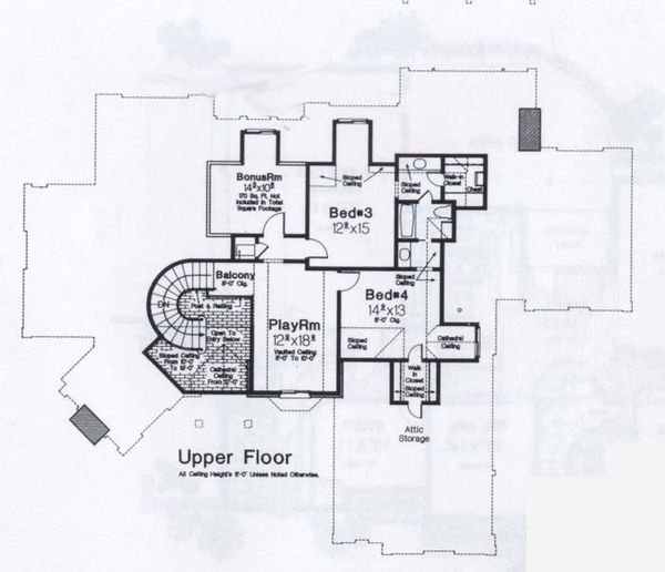 Colonial Floor Plan - Upper Floor Plan #310-948