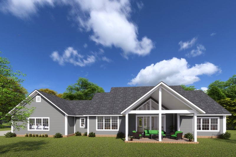 Home Plan - Exterior - Rear Elevation for Farmhouse House Plan #513-2224 - 4 bed, 3.5 bath
