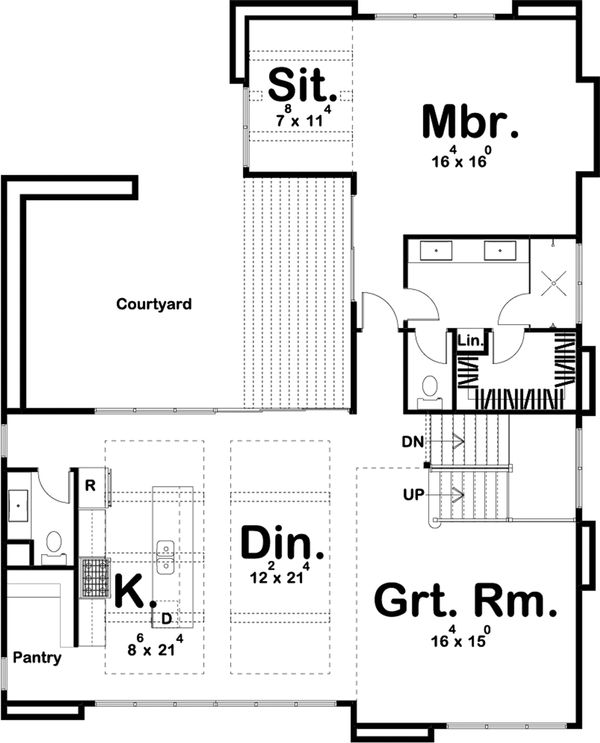 Dream House Plan - Contemporary Floor Plan - Main Floor Plan #455-209