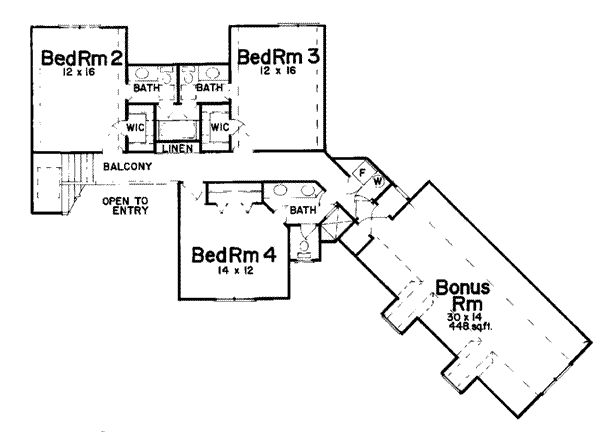 Architectural House Design - European Floor Plan - Upper Floor Plan #52-157