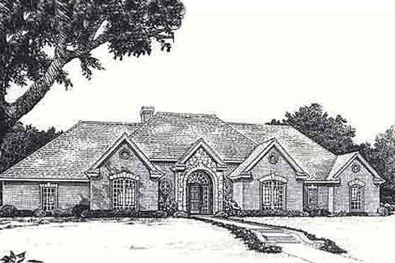 Exterior - Front Elevation for European House Plan #310-953 - 3 bed, 2.5 bath