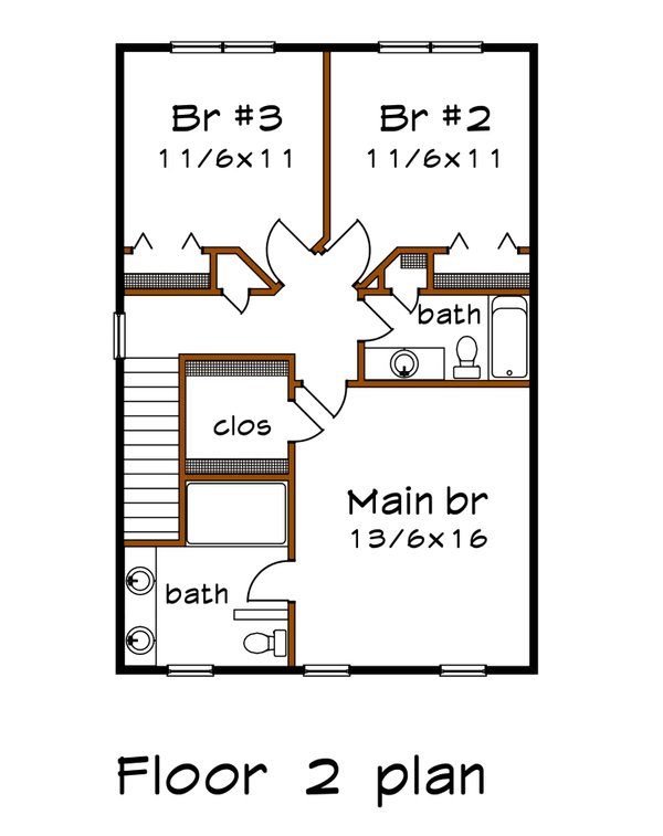 Home Plan - Traditional Floor Plan - Upper Floor Plan #79-268