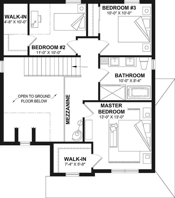 House Plan Design - European Floor Plan - Upper Floor Plan #23-281