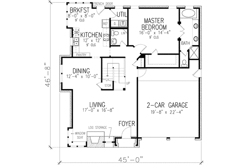 Dream House Plan - Floor Plan - Main Floor for European House Plan #410-372 - 4 bed, 2.5 bath