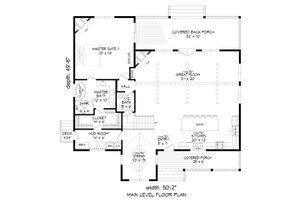 Floor Plan - Main Floor for Farmhouse House Plan #932-394 - 3 bed, 2.5 bath