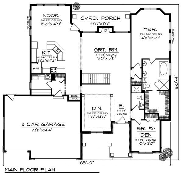 Dream House Plan - Craftsman Floor Plan - Main Floor Plan #70-871