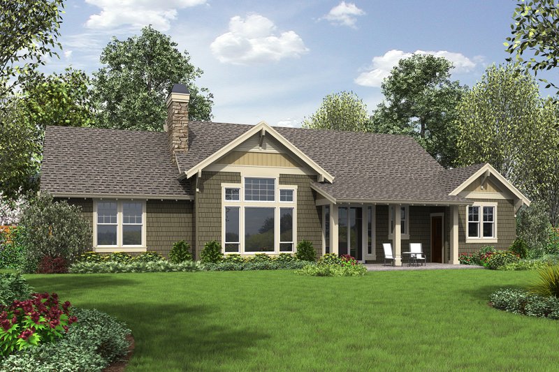 Architectural House Design - Exterior - Rear Elevation for Craftsman House Plan #48-659 - 3 bed, 2 bath