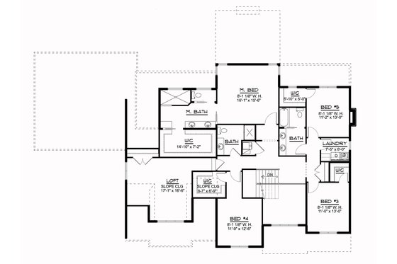 Floor Plan - Upper Floor for Farmhouse House Plan #1064-113 - 5 bed, 4.5 bath