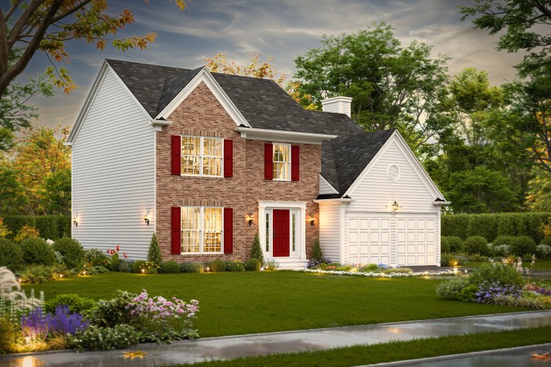 Dream House Plan - Exterior - Front Elevation 6 for Colonial House Plan #54-712 - 4 bed, 2 bath
