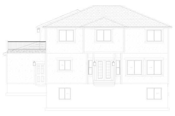 Exterior - Rear Elevation 1 for Craftsman House Plan #1060-66 - 4 bed, 2.5 bath