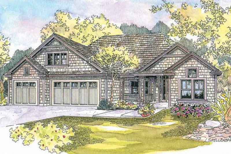 Architectural House Design - Craftsman Exterior - Front Elevation Plan #124-563