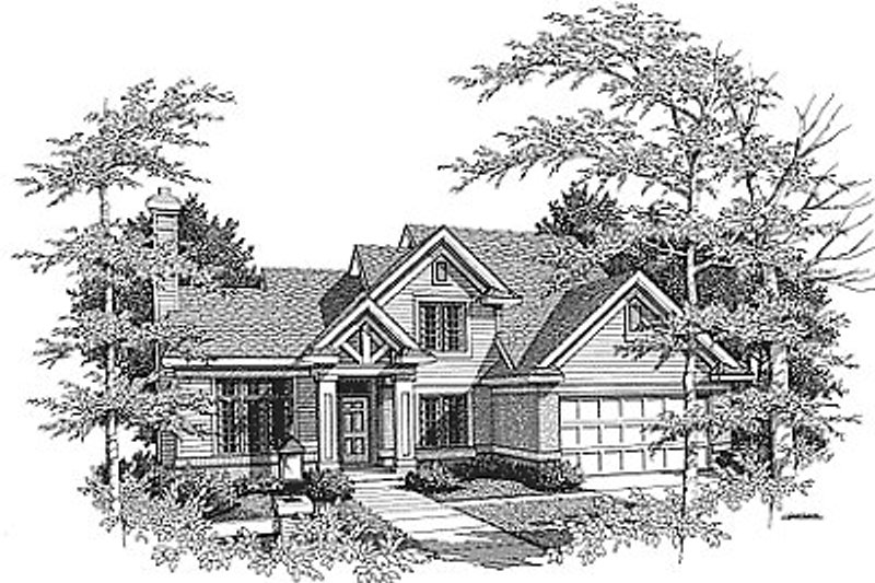 House Blueprint - Traditional Exterior - Front Elevation Plan #70-290