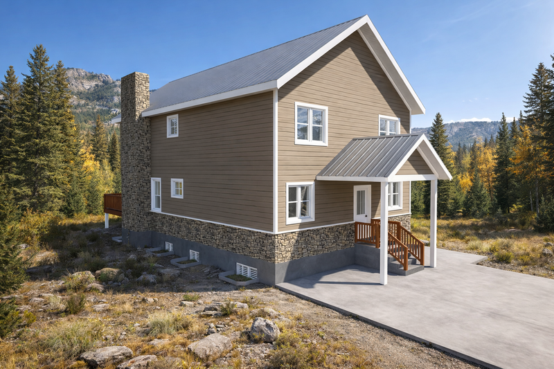 House Design - Exterior - Front Elevation 3 for Cabin House Plan #1060-451 - 4 bed, 3 bath