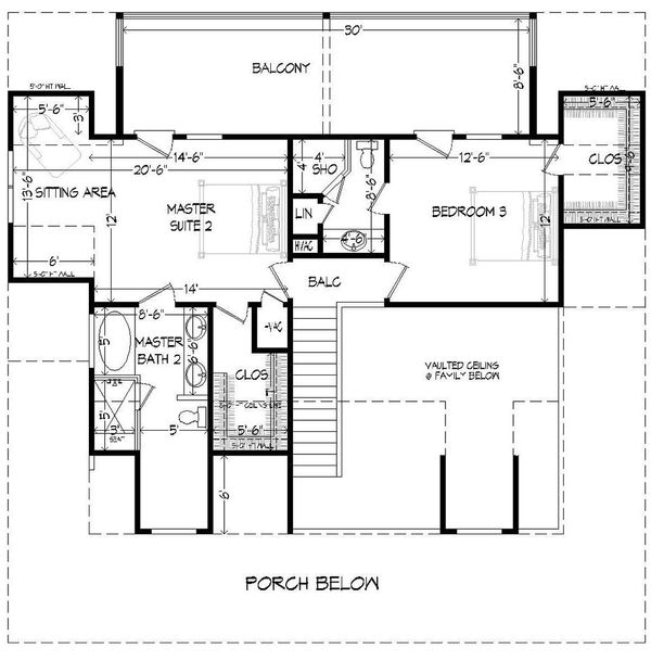 Country Floor Plan - Upper Floor Plan #932-13