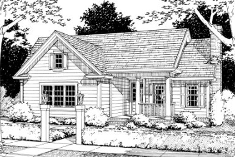 Dream House Plan - Farmhouse Exterior - Front Elevation Plan #20-335