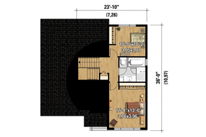 Floor Plan - Upper Floor 1 for Contemporary House Plan #25-4296 - 2 bed, 1 bath