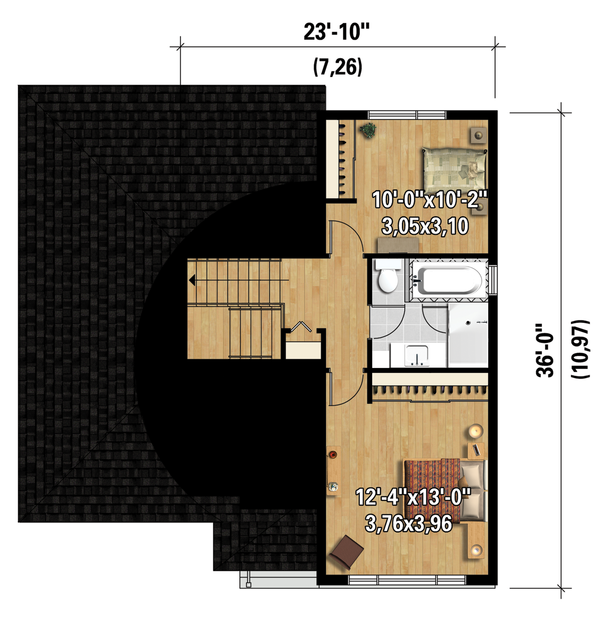 House Plan Design - Contemporary Floor Plan - Upper Floor Plan #25-4296