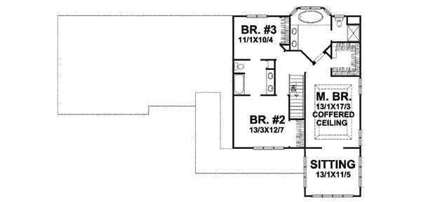 Contemporary Floor Plan - Upper Floor Plan #50-257