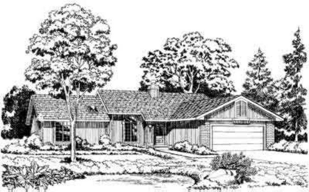 Exterior - Front Elevation 2 for Traditional House Plan #312-285 - 3 bed, 2 bath
