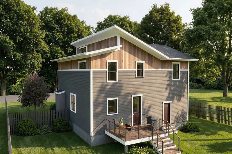 House Plan Design - Exterior - Rear Elevation for Modern House Plan #79-367 - 3 bed, 2.5 bath