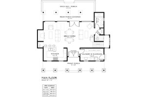 Floor Plan - Main Floor for Farmhouse House Plan #1101-14 - 3 bed, 3 bath