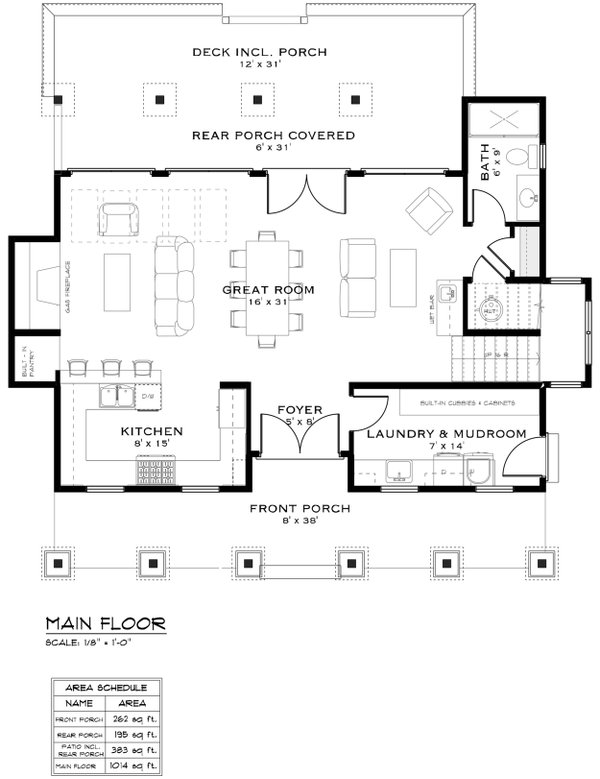 Farmhouse Floor Plan - Main Floor Plan #1101-14