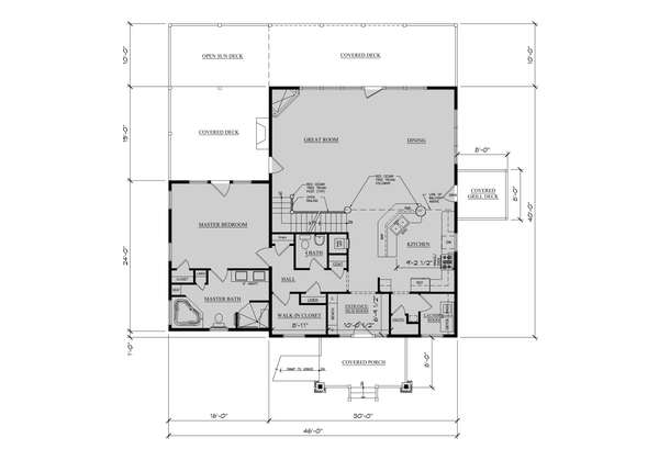 Cabin Floor Plan - Main Floor Plan #123-121