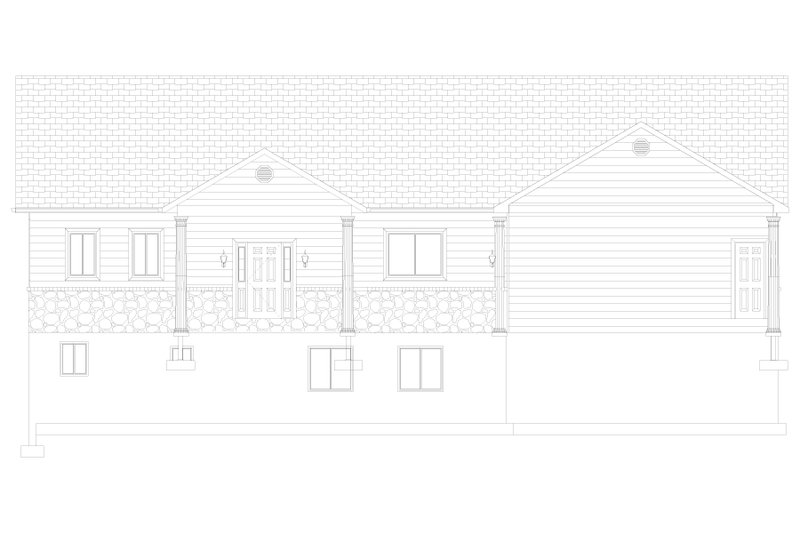 Architectural House Design - Exterior - Front Elevation 4 for Ranch House Plan #1060-369 - 3 bed, 2 bath