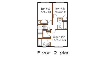 Floor Plan - Upper Floor for Country House Plan #79-271 - 3 bed, 2.5 bath