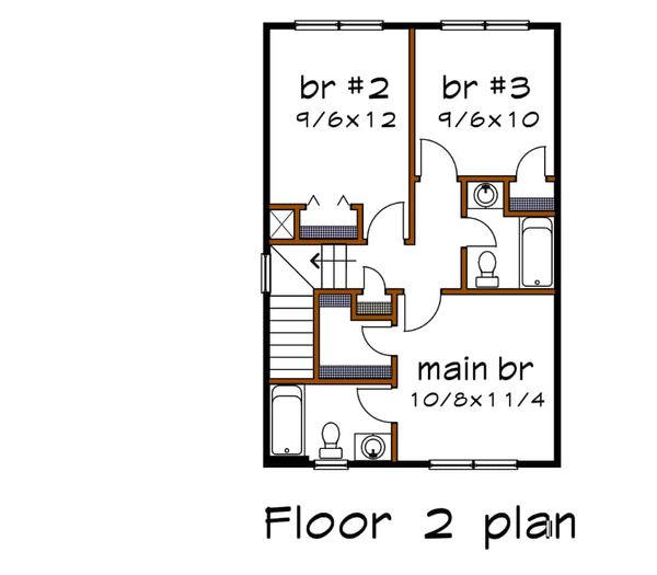 Country Floor Plan - Upper Floor Plan #79-271