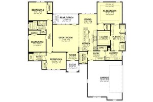 Floor Plan - Main Floor for Traditional House Plan #430-271 - 4 bed, 3.5 bath