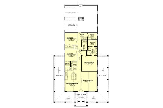 Floor Plan - Main Floor for Barndominium House Plan #430-370 - 3 bed, 2 bath