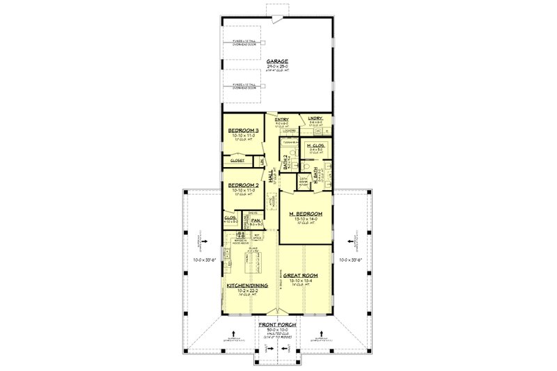Home Plan - Floor Plan - Main Floor for Barndominium House Plan #430-370 - 3 bed, 2 bath