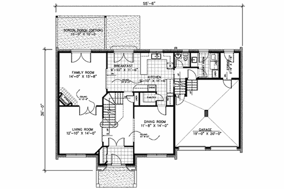Floor Plan - Main Floor for European House Plan #138-285 - 4 bed, 2.5 bath