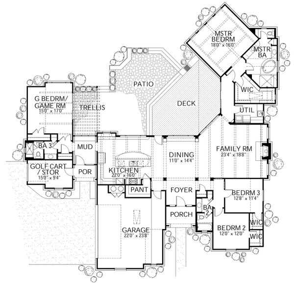 Architectural House Design - European Floor Plan - Main Floor Plan #80-177