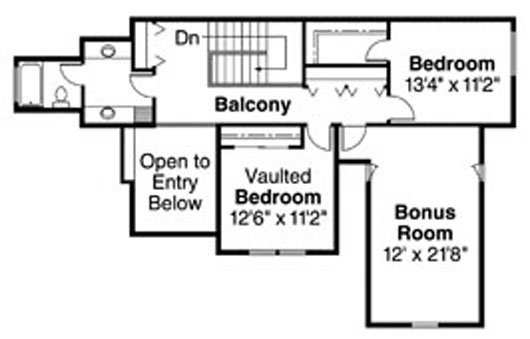Floor Plan - Upper Floor House Plan #124-716 - 3 bed, 2.5 bath