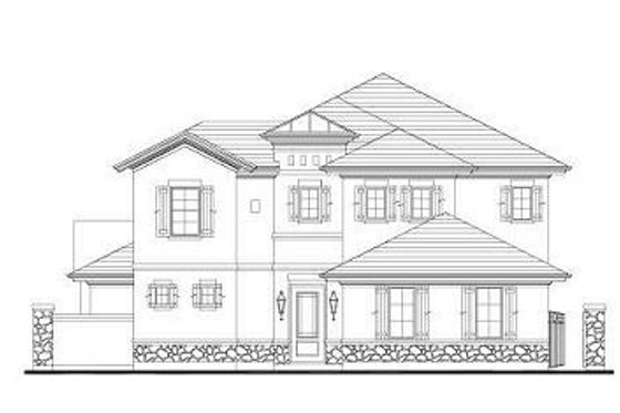 Exterior - Front Elevation for European House Plan #411-881 - 4 bed, 3.5 bath