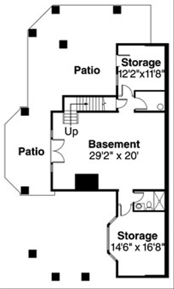 House Design - European Floor Plan - Lower Floor Plan #124-586